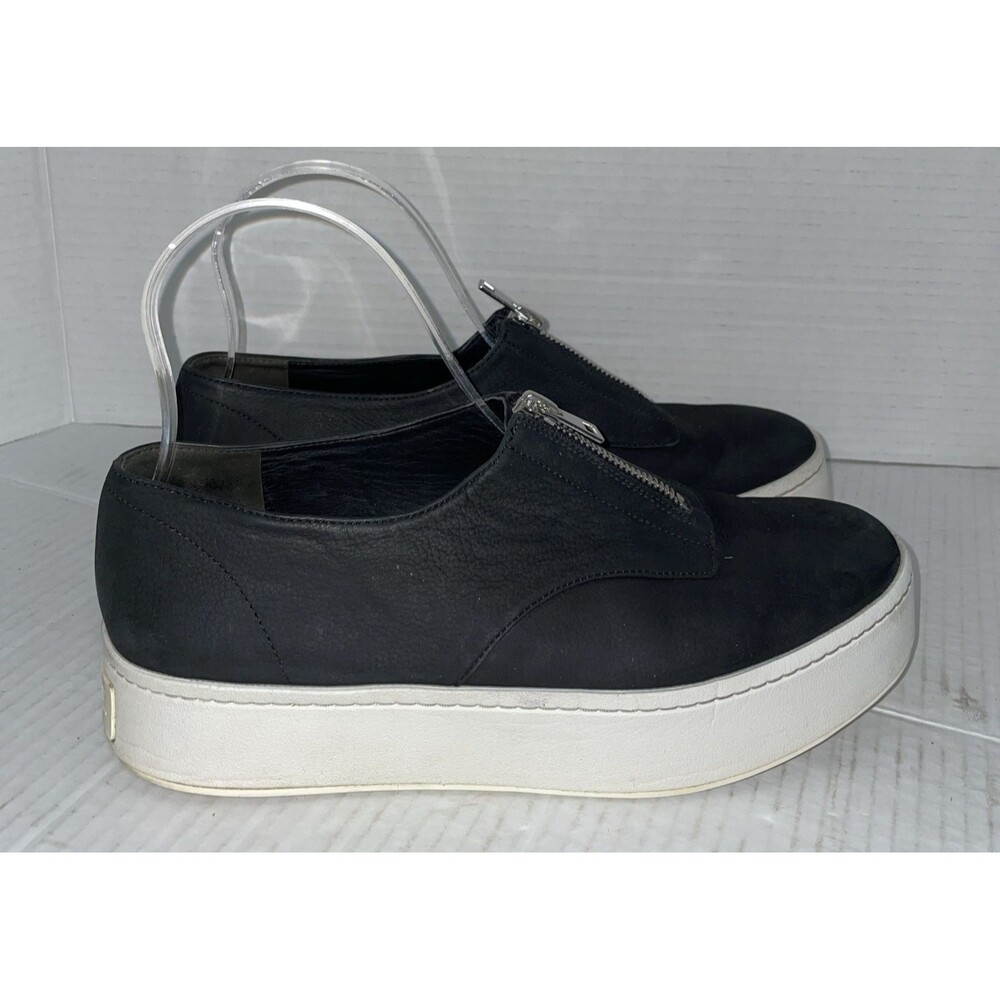 Vince Warner Shoes Womens 7.5M Black White Platform Chunky Sneakers Zip Up‎